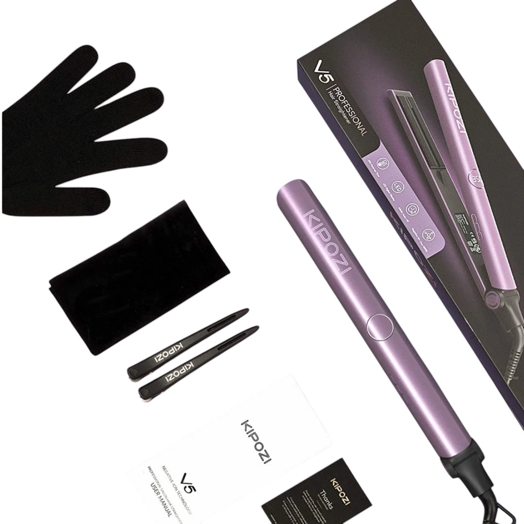 Kipozi 2-in-1 Flacheisen – Professionelles Haarglätter mit Sofort-Heizung, Einstellbarer Temperatur und Digitaler Anzeige
