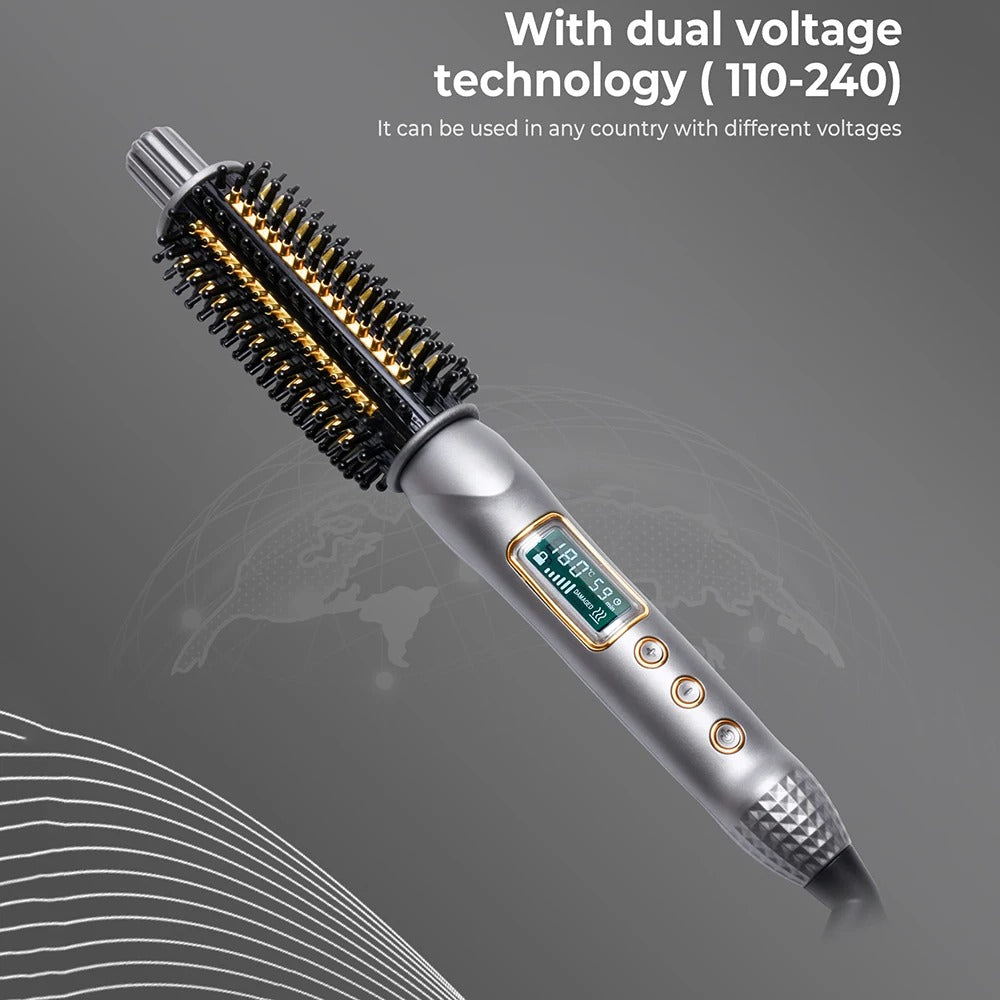 Beheizte Lockenbürste – Keramische Rundbürste mit Ionentechnologie für Volumen und Styling ohne Frizz