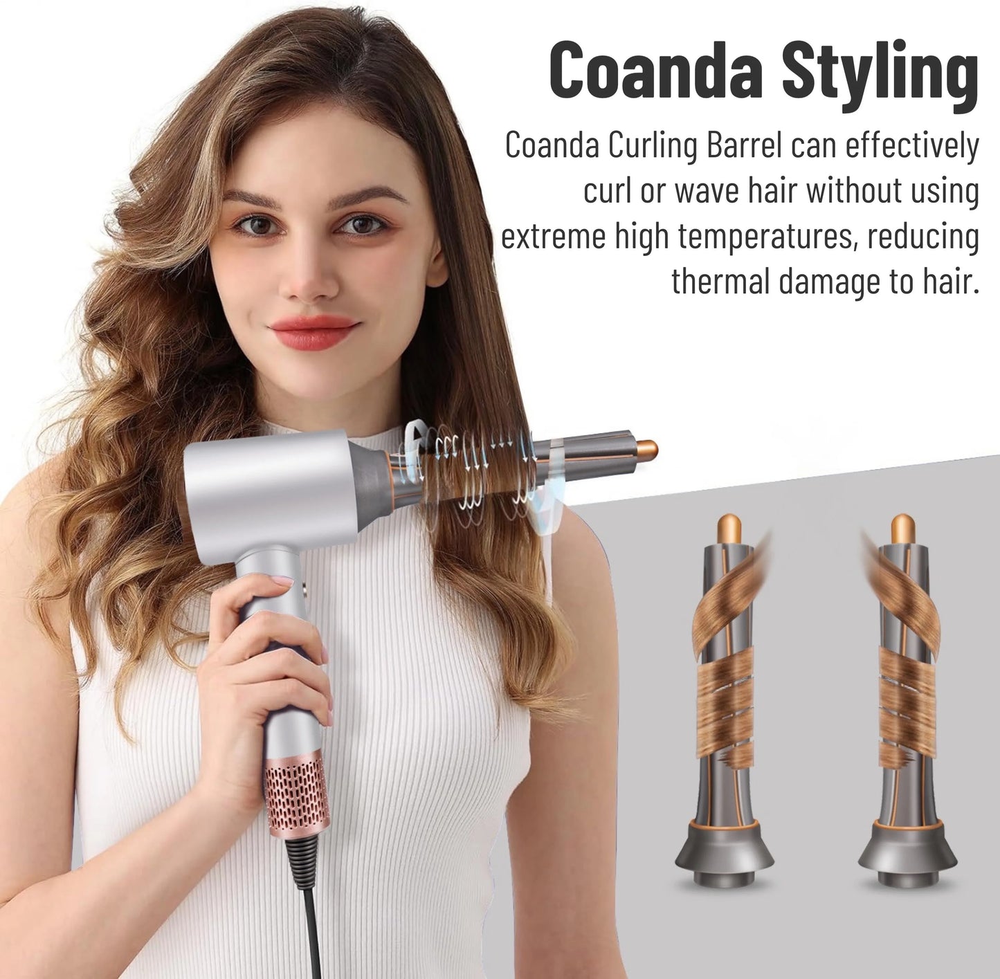 Super Haartrockner mit Styling-Düsen – Professioneller Hochleistungs-Föhn mit Ionen-Technologie