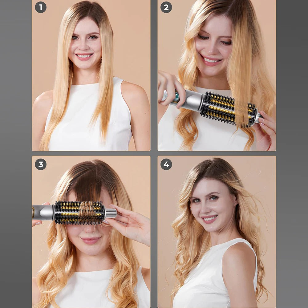 Beheizte Lockenbürste – Keramische Rundbürste mit Ionentechnologie für Volumen und Styling ohne Frizz
