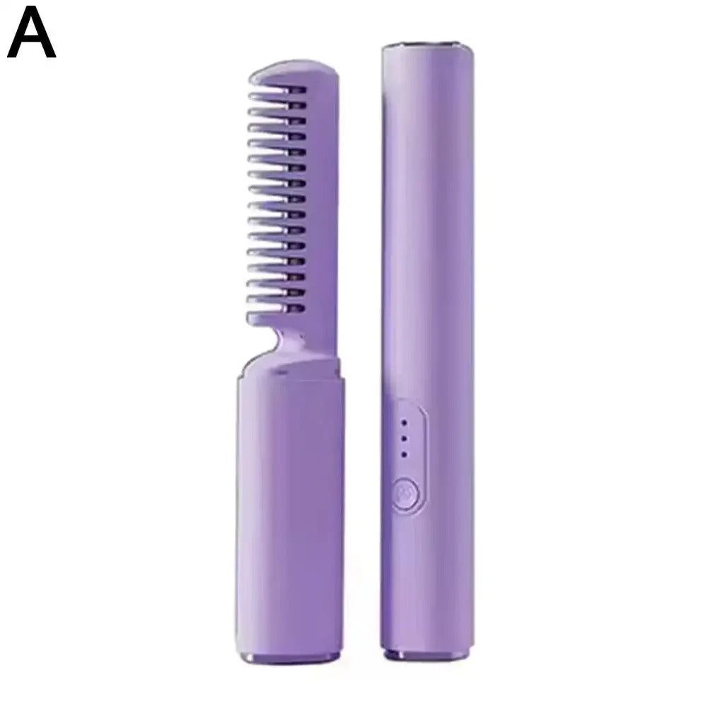 2-in-1 Elektrischer Heißkamm – Kabelloses Styling-Tool für Glätten und Volumen