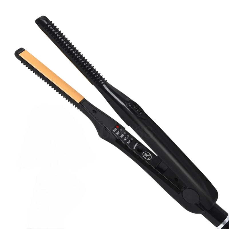 Ultradünner 2-in-1 Haarglätter & Lockenwickler – Professionelles Keramik-Glätteisen für Kurze Haare, Damen und Herren, inkl. Bartglätter