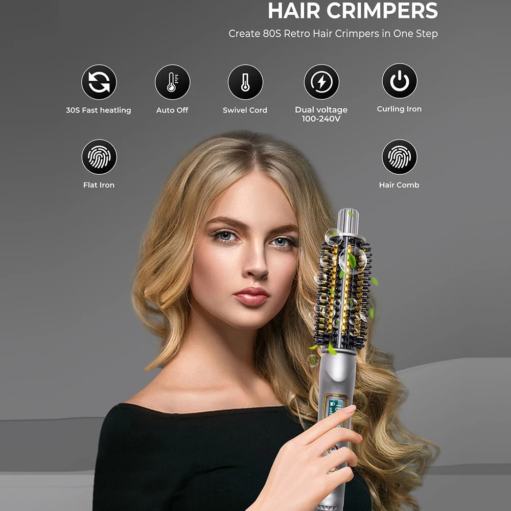 Beheizte Lockenbürste – Keramische Rundbürste mit Ionentechnologie für Volumen und Styling ohne Frizz
