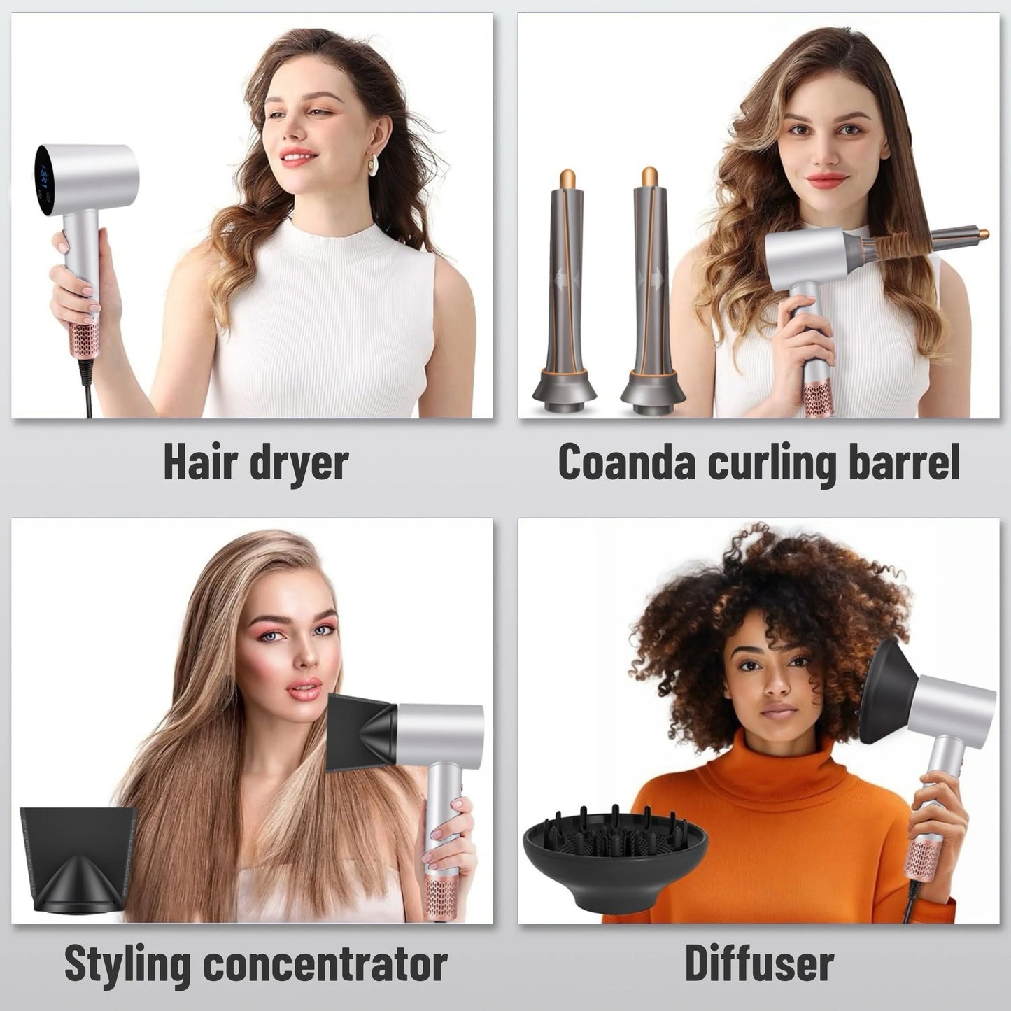 Super Haartrockner mit Styling-Düsen – Professioneller Hochleistungs-Föhn mit Ionen-Technologie